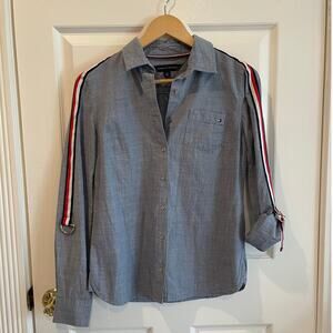 Tommy Hilfiger Women’s Cotton Roll-Tab Sleeve Shirt Size Smal Petite